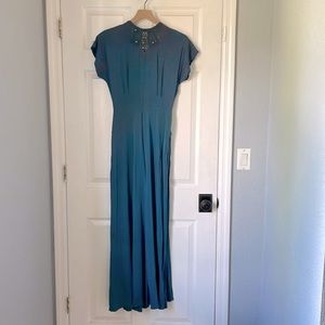 Vintage 1940s ocean blue dress